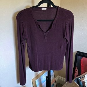 Maroon John Galt (Brandy Melville) Long Sleeve